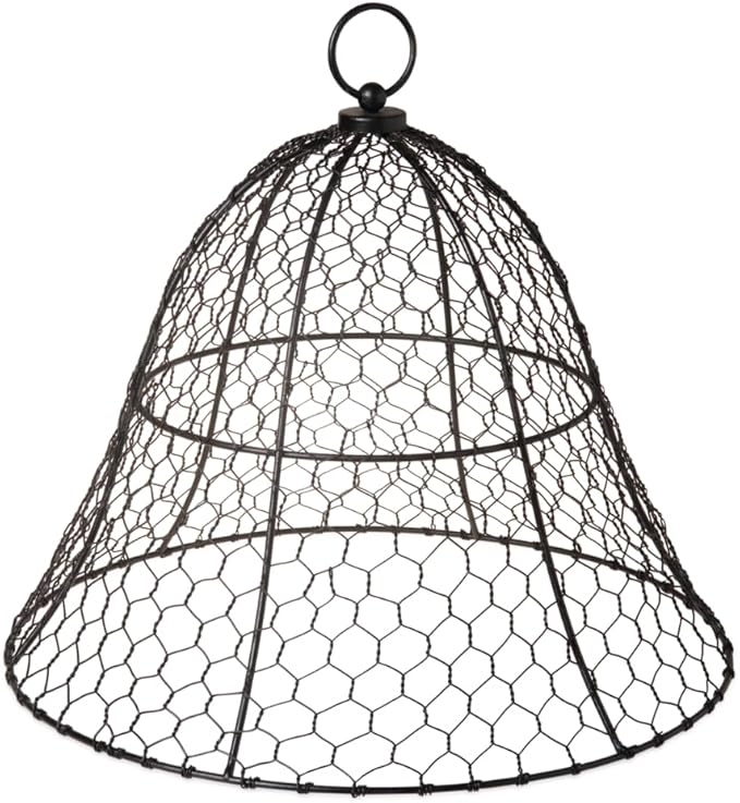 Gardener’s Supply Company Sturdy Chicken Wire Cloche Plant Protector Cover | Sturdy Metal Cage Garden Protection for Your Plants & Seedlings | 16" in Diameter x 12-1/2" H - Black