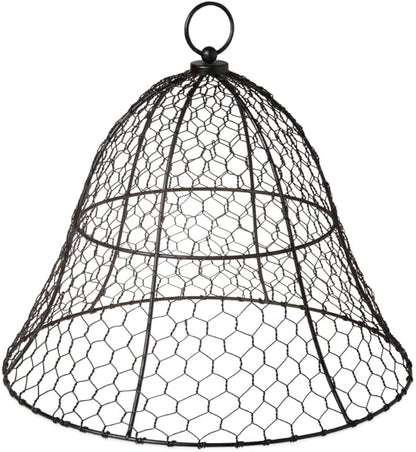 Gardener’s Supply Company Sturdy Chicken Wire Cloche Plant Protector Cover | Sturdy Metal Cage Garden Protection for Your Plants & Seedlings | 16" in Diameter x 12-1/2" H - Black