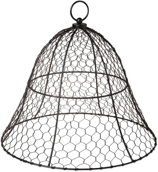 Gardener’s Supply Company Sturdy Chicken Wire Cloche Plant Protector Cover | Sturdy Metal Cage Garden Protection for Your Plants & Seedlings | 16" in Diameter x 12-1/2" H - Black
