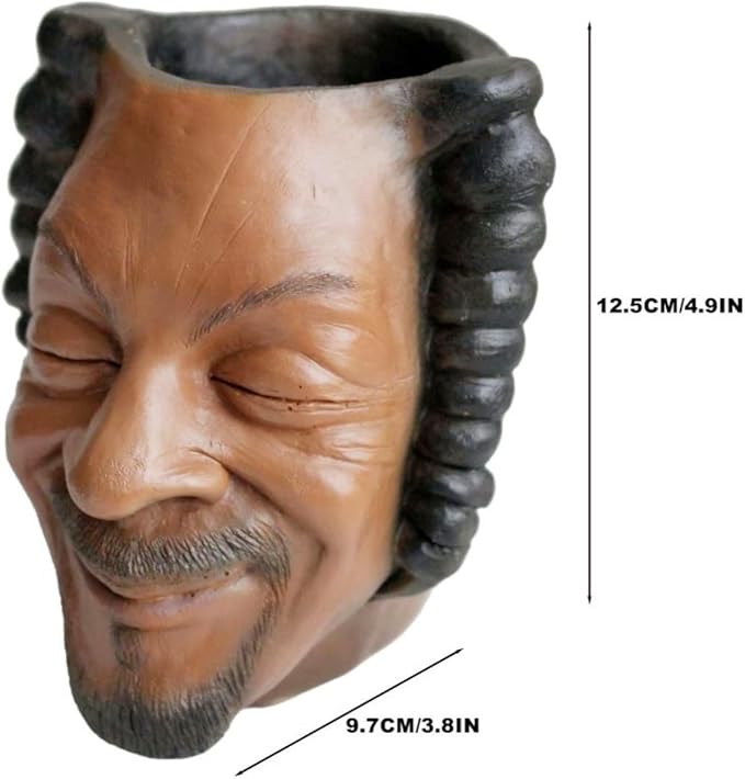 Funny Celebrity Face Planter Pot,Rapper Man Face Succulent Flower Pot,Old Man Head Planter Plant Pots for Indoor Outdoor Plants,Halloween Décor