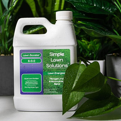 Commercial Grade Lawn Energizer Iron Nitrogen Micronutrient Booster - Liquid Turf Concentrated Fertilizer - Lawn, Garden, and Indoor Plants - Any Grass Type - Simple Lawn Solutions- 1 Quart