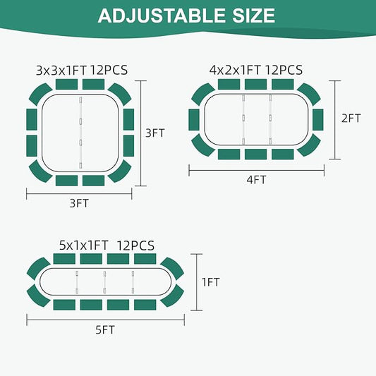 3 in 1 Galvanized Raised Garden Bed - 4x2x1ft Modular Garden Planter Bed Outdoor | Steel Raised Bed Kit with Bracing Rods, Gloves for Gardening Vegetables Fruits and Flowers (Green)