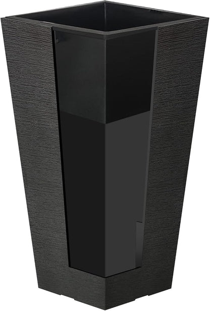 Kante 22 Inch Tall Planter Set of 2, Large Taper Planter for Outdoor Indoor Garden Patio Front Door (Black)
