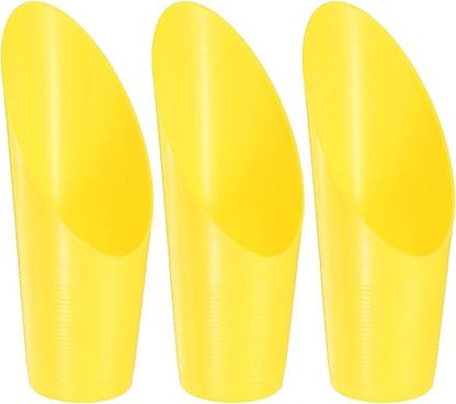 3-Pack Bonsai Soil Scoops, Plastic Garden Soil Scoops Bucket Shovel Potting Scoopers for Transplanting/Flower Planting/Plant Succulent, Colorful Small Gardening Tools [Yellow]
