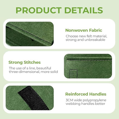 Potato Grow Bags, Thickened 300G Nonwoven Fabric Grow Bags with Handles, Grow Bag for Tomato, Vegetables, and Potatoes, Heavy Duty Planting Pots, Reusable Plant Grow Bags (5pcs Black, 10 Gallon)