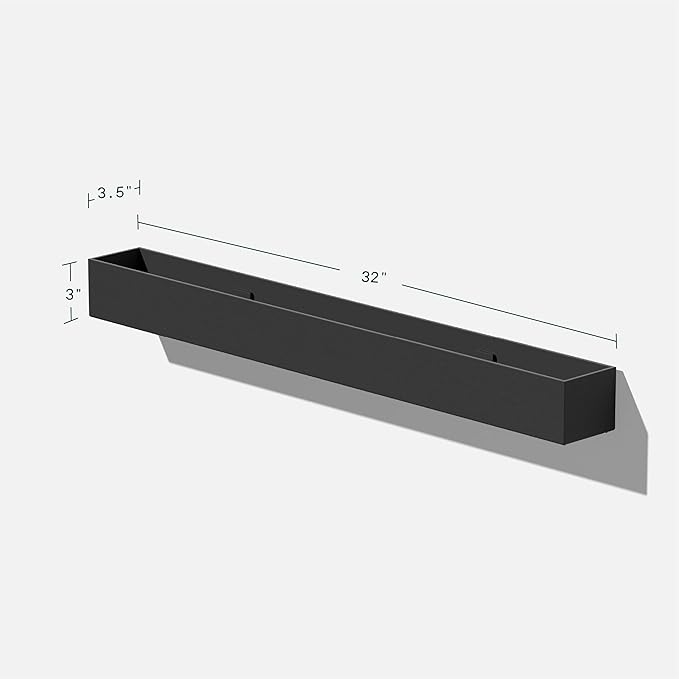 Veradek Forma Series Trough Hanging Planter - Rectangular Planter for Window Sill/Wall Decor | Made from Plastic-Stone Material | Modern Décor for Succulents, Indoor Small Plants