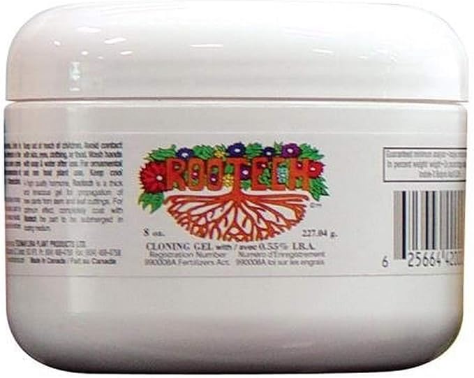 Technaflora Rootech Cloning Gel | Rooting Hormone for Plant Cuttings and Clones | Promotes Root Initiation and Rapid Root Development for All Plant Types | High-Potency 0.55% IBA Gel | 8 Ounce