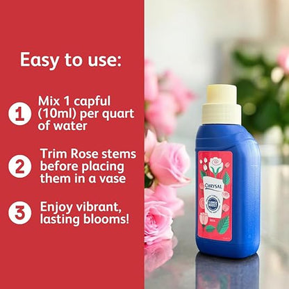 Chrysal Cut Flower Rose Food (10ml/L Bottle) - Floral Supplies for Fresh Flowers - Increases Vase Life - Ideal Florist Supplies (3 Pack)