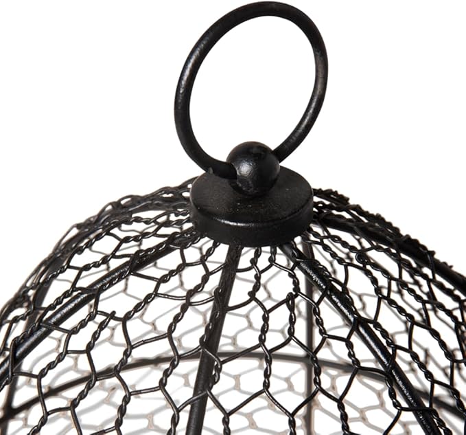 Gardener’s Supply Company Sturdy Chicken Wire Cloche Plant Protector Cover | Sturdy Metal Cage Garden Protection for Your Plants & Seedlings | 16" in Diameter x 12-1/2" H - Black