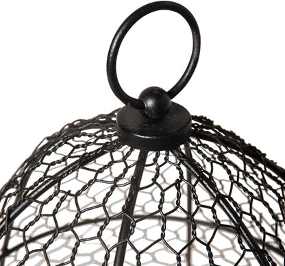 Gardener’s Supply Company Sturdy Chicken Wire Cloche Plant Protector Cover | Sturdy Metal Cage Garden Protection for Your Plants & Seedlings | 16" in Diameter x 12-1/2" H - Black