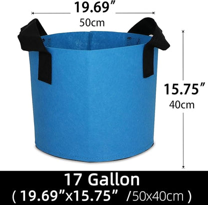 Grow Bags,Growing Pot Bags Garden Grow Bag Indoor Outdoor Fabric Aeration Plant Pot Container Flower Vegetable Pouch (Sky Blue,17Gallon)