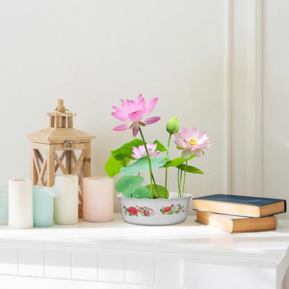 6pcs Hydroponic Planter Lotus Flower Pot 6.7 Inch Water Lily Narcissus Planting Bowls Plastic Flower Pot Plant Container Fish Bowl Plant Succulent Holder Pot
