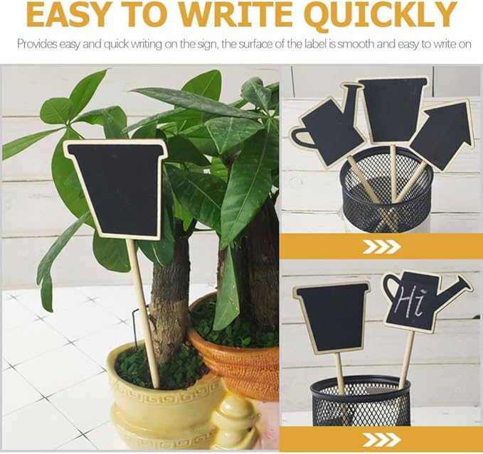 HOMSFOU 20pcs Mini Chalkboard Signs Small Chalkboard for Back to School Decorative Food Labels for Party Buffet