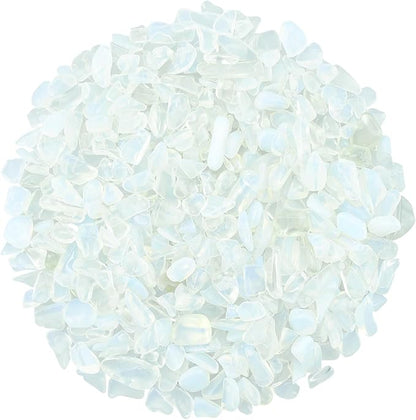 ZHIYUXI Opal Crystal Chips Bulk Fish Tank Decorations Aquarium Rocks Gravel Vase Filler Stones Crystals for Candle Making Witch Kit Gravel for Plants Quartz Sand Gemstone Terrarium Supplies 0.44 lbs