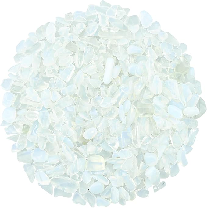 ZHIYUXI Opalite Opal Stone Crystal Chips Bulk Fish Tank Decorations Aquarium Rocks Gravel Vase Filler Stones Crystals for Candle Making Witch Kit Gravel for Plants Gemstone Terrarium Supplies 0.22 lbs