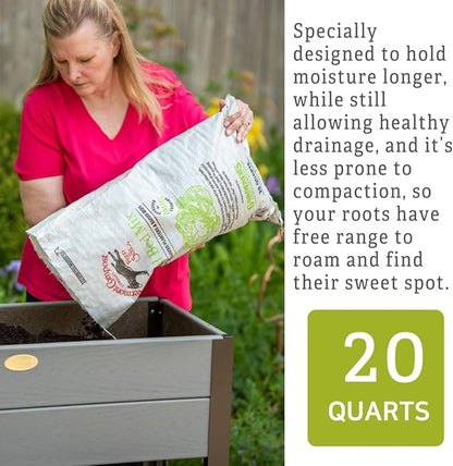 Raised Bed Mix | High-Nutrient Compost-Based Potting Soil for Plants & Vegetables Organic Gardening - 20 Quarts | Gardener's Supply Co Exclusive