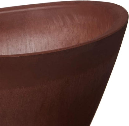 PSW Pot Collection YB41TCB Plastic/Stone/Wood Composite Curved Planter Pot – No Drainage Hole (Drillable), for Indoor and Outdoor Plants and Gardens, 16-inch, Terra Cotta Color