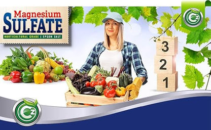 Magnesium Sulfate Epsom Salt Fertilizer - Made in USA - Plant Food for Hydroponics, Plants, Flower Gardens - Fruit, Vegetables, Holistic Herbs. OMRI Listed (Cz Garden Organics Magnesium Sulfate 19LB)