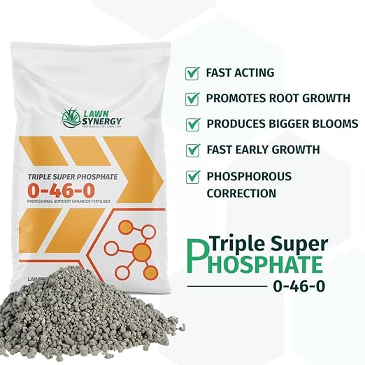 High Phosphorus Fertilizer - 0-46-0 Triple Superphosphate - 15 lbs. Covers up to 7,500 sqft. Used to Increase Phosphorus Levels