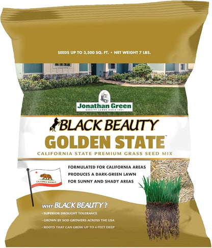Jonathan Green (10701) Black Beauty Golden State California Grass Seed (Made for California) - Cool Season Lawn Seed (7 lb)