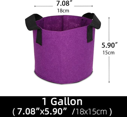 Grow Bags,Growing Pot Bags Garden Grow Bag Indoor Outdoor Fabric Aeration Plant Pot Container Flower Vegetable Pouch (Purple,1 Gallon)