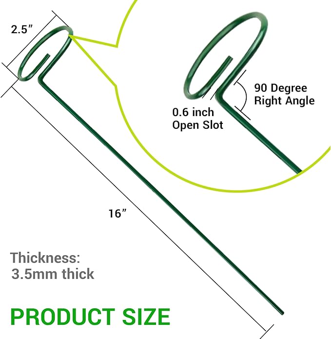 4PCS Garden Plant Stakes for Flowers, Garden Metal Single Stem Plant Support, Garden Flower Support for Indoor Plants Tomatoes, Amaryllis, Orchid, Peony, Lily, Rose -15.9Inch