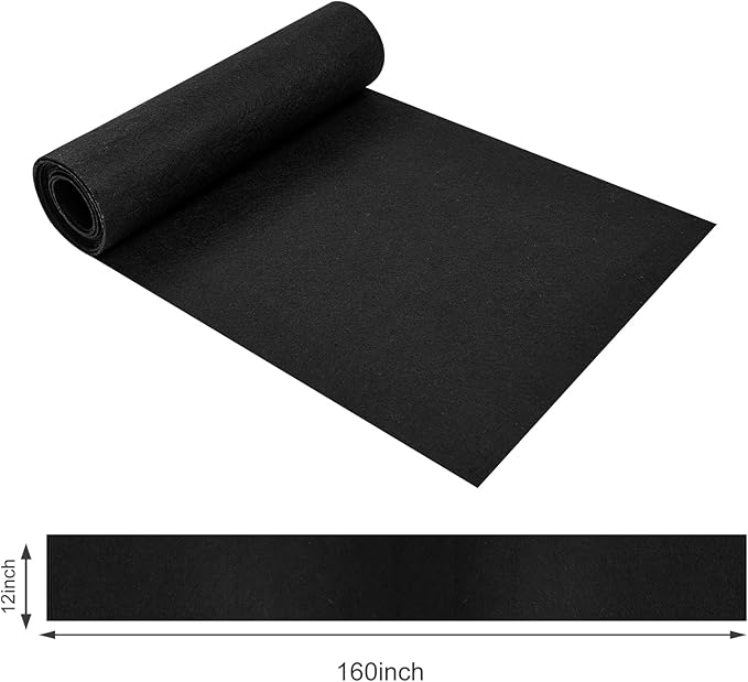 12x160 Inch Fabric Planter Liner Non Woven Plant Felt Roll Black Coco Alternative Coconut Basket Replacement Easy to Cut for Hanging Flower Basket Window Box