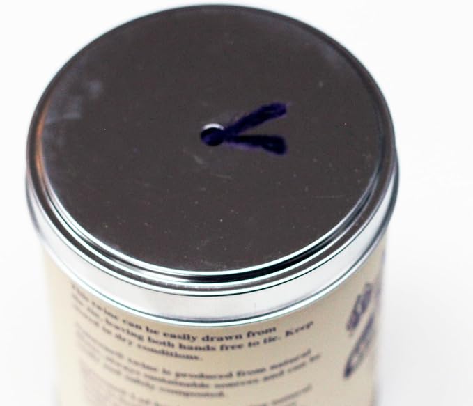 NUTSCENE Iconic Tin (Tin ‘O’ Twine) with Their Heritage Scottish Jute Twine and Hole in Top for Easy Dispensing. 14+ Colors to Choose from. 164 Yards. (Indigo Violet (Purple))