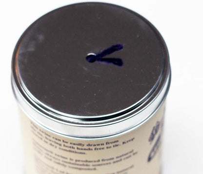 NUTSCENE Iconic Tin (Tin ‘O’ Twine) with Their Heritage Scottish Jute Twine and Hole in Top for Easy Dispensing. 14+ Colors to Choose from. 164 Yards. (Indigo Violet (Purple))