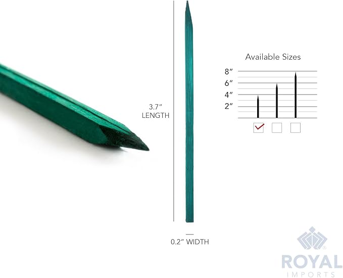 Royal Imports Green Wood Plant Stake, Floral Picks, Wooden Sign Posting Garden Sticks (Approx 100 Pcs) - 4 Inch