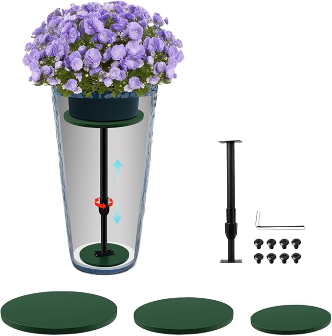 Adjustable Height Plant Risers for Inside Pots, 17.5-32" Planter Inserts for Large Pots, Planter Lift Insert for Tall Square Round Taper Planters (6" 8" 10" Base or Top)