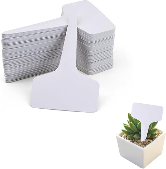 95pcs Plastic Plant Labels, 6x10cm Waterproof Plant Name Tags for Identifying Outdoor and Indoor Seedling, Herbs, Vegetables, Flowers, Potted Plants (White, 95pcs)