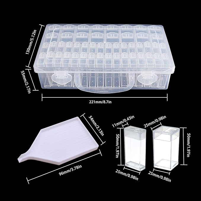 CDIYTOOL Seed Storage Box, Transparent Clear Seed Beads Container Plastic Seed Storage Organizer Reusable Storage Container for Flower Vegetable Seed Small Containers with Lid (48 Slot Square Small)