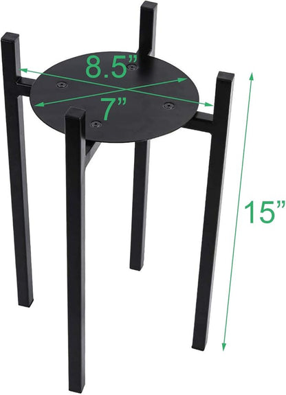 Sunnyglade Plant Stand Metal Potted Plant Holder Sturdy, Galvanized Steel Pot Stand with Stylish Mid-Century Design, Medium for Indoor, Outdoor House, Garden & Patio (15" High)