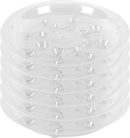 6 Pack Heavy Duty Clear Plastic Plant Saucer Sturdy Pot Tray Plant Drip Trays Drip Trays for pots,Plant Water Catcher Tray,Flower Pot Saucer Water Drainage Tray Floor Protector (10 INCH)
