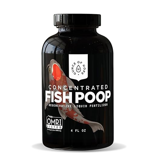 OMRI Listed Organic Concentrated Fish Poop - Liquid Fertilizer for Vegetable Gardens, Indoor Plant Food for Houseplants, Hydroponic Nutrients, Soil Amendment (4 Oz - Makes 4 Gallons)