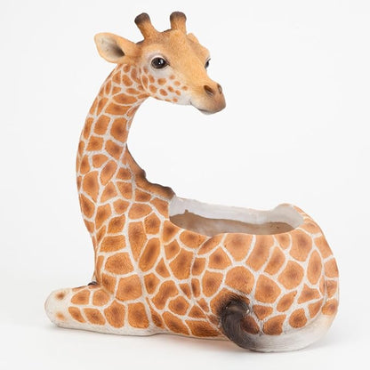 Bits and Pieces - Giraffe Planter - Yard Decorations - Wildlife Animal Urn for Plants - Indoor/Outdoor Decoration - Safari Inspired Yard Art