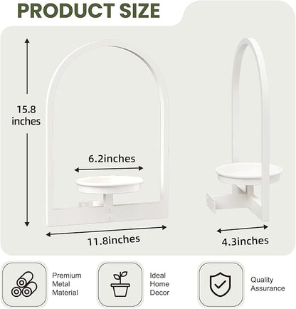 Wall Planters for Indoor Plants Window Plant Shelves Set of 2, White Wall Plant Holder - Premium Metal Hanging Plant Holder for Indoor Outdoor Decor