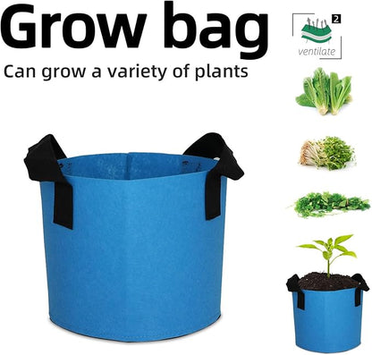 Grow Bags,Growing Pot Bags Garden Grow Bag Indoor Outdoor Fabric Aeration Plant Pot Container Flower Vegetable Pouch (Sky Blue,2 Gallon)