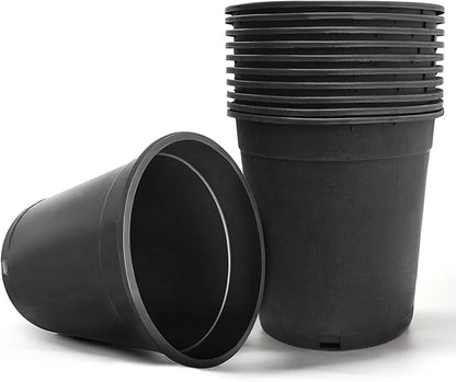 HOSTIC 5 Gallon Flexible Nursery Pots Gallon Pot with Drainage Holes Plastic Plant Container Suitable for Indoor Outdoor Vegetables Flowers Plants 10 PCS