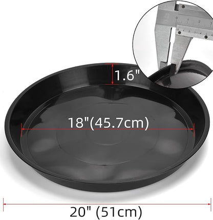 Black Plant Saucer 20 Inches for Indoors/Outdoors, 3 Packs Bonsai Planter Pot Saucer 18 Inches Base Extra Large Plant Trays for Pots.