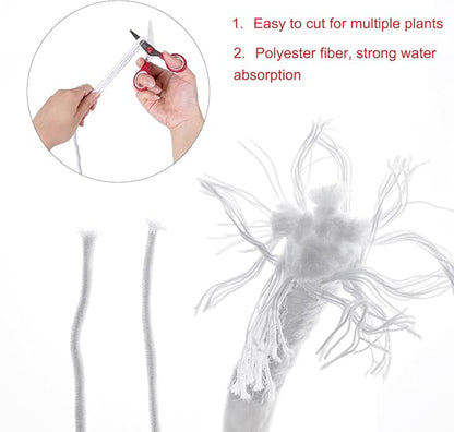 ORIMERC 30 feet 1/6 inch Self Watering Capillary Wick Cord Vacation Plant Sitter DIY Hydroponic Wicking Self-Watering Planter Pot Automatic Water System Device Potted Violet Auto Seedling Waterer Rope
