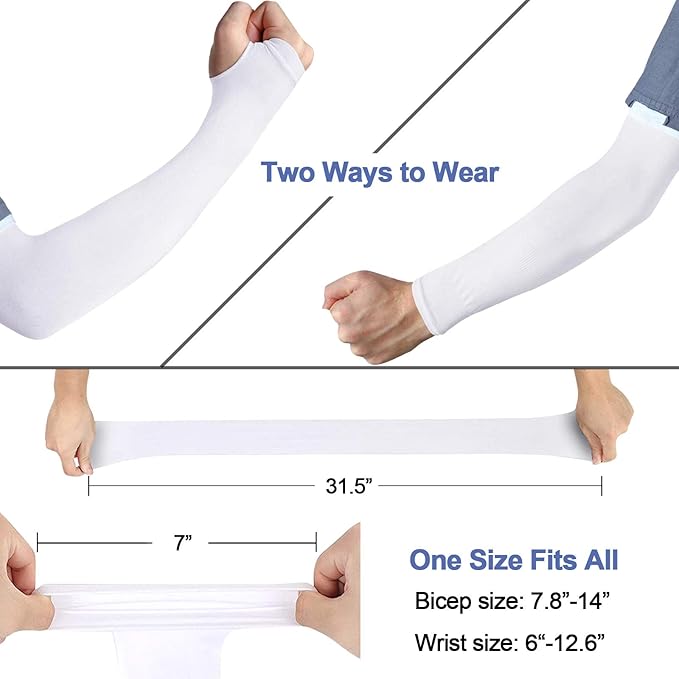 beister 3/6 Pairs UV Cooling Arm Sleeves Sun Protection Unisex for Sports, Cycling, Golf, Running