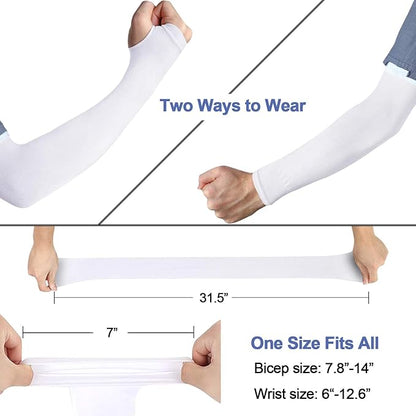 beister 3/6 Pairs UV Cooling Arm Sleeves Sun Protection Unisex for Sports, Cycling, Golf, Running