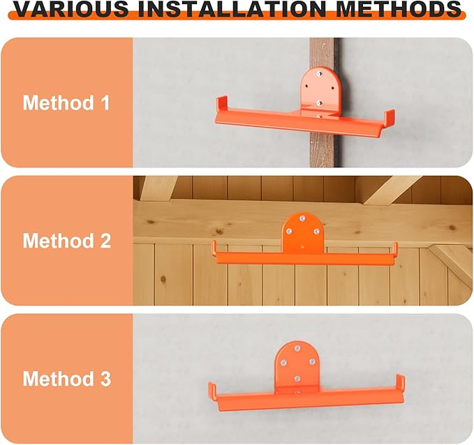 4 Pack Backpack Blower Rack, Heavy Duty Anti-Scratch Leaf Blower Hanger with Hose Holder, Backpack Sprayer Wall Mount for Garage, Warehouse & Outdoor Tool Storage