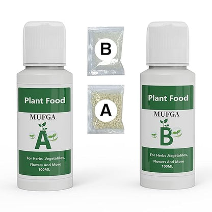 Hydroponic Nutrient Plant Food Supplies - MUFGA Suitable for Both Hydroponics Growing System and Soil Planting, Compatible with All Indoor Herb Garden Plants Accessories