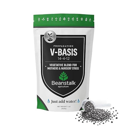 V-Basis Fertilizer 14-4-12–Controlled Release Outdoor/Indoor Hydroponic Plant Food–Ideal for Mother Plants Nursery Stock–Enhances Vegetative Growth, Seedlings, Cuttings – 1 Pound
