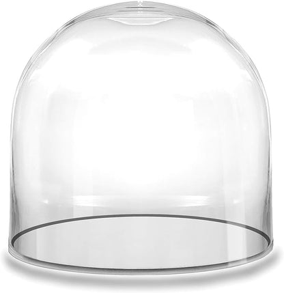 CYS EXCEL Glass Dome Cloche (H:5.75" D:5.75") | Multiple Sizes Decorative Showcase Display for Antique Collectibles | Bell Jar Terrarium & Dessert Cover