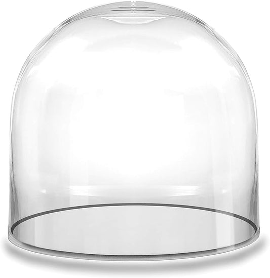CYS EXCEL Glass Dome Cloche (H:5.75" D:5.75") | Multiple Sizes Decorative Showcase Display for Antique Collectibles | Bell Jar Terrarium & Dessert Cover