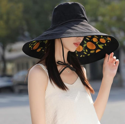 Wide Brim Women Sun Hat Summer Beach Bucket Fishing Hats Metal Wired Edge Packable UV Protection for Hiking Garden Travel
